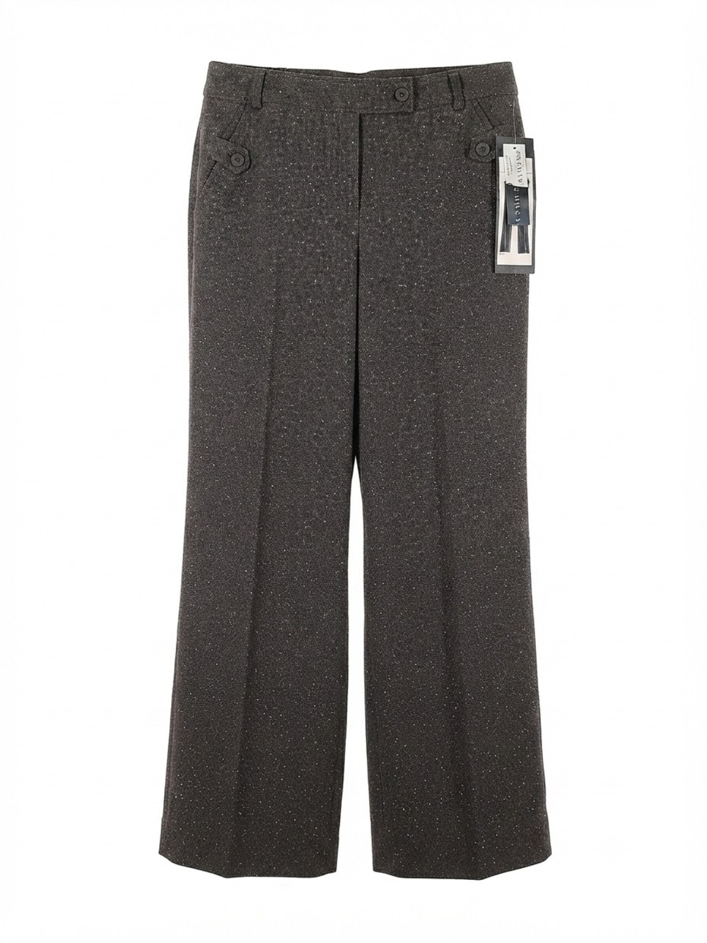 Sandro Women's Dark Gray Sparkle Wide-Leg Trousers